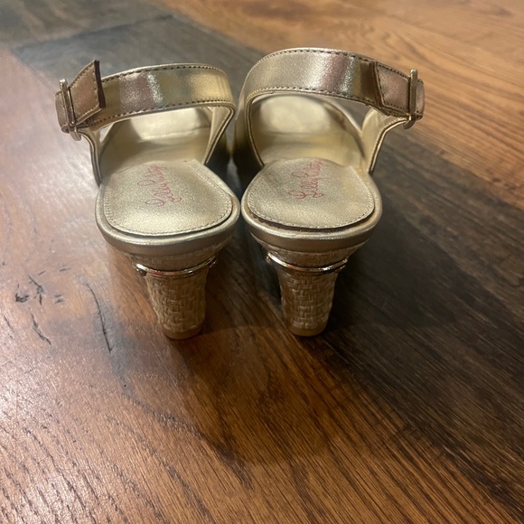 Lilly Pulitzer Gold Wedge Sandals - Picture 4 of 7